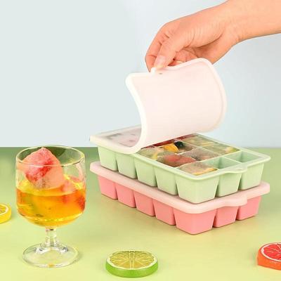 Vassoio in Silicone Extra-Large con 15 Scomparti per Cubetti di Ghiaccio, per Bevande Fredde, Grado Alimentare