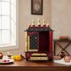 Hand-Painted Wooden Temple | Wall Mounted Pooja Home Mandir | Miniature Pooja Mandap | Rajasthani Art Shrine for Home Decor, Hindu Religion
