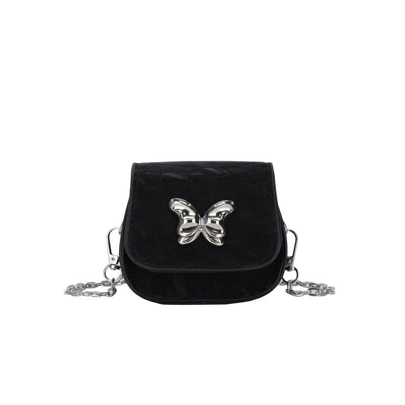 

Стильная Мини-сумка на плечо для женщин Черная, Розовая и Серебристая с Замком-бабочкой Шикарная и Модная Сумка-кроссбоди из Искусственной Кожи для Повседневного Использования чёрный