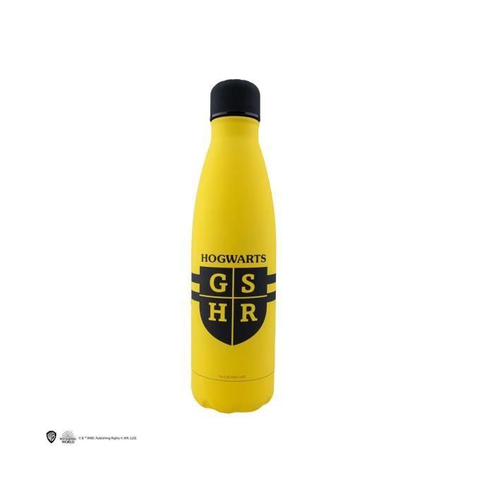 Bouteille isotherme - cinereplicas - hufflepuff let's go - acier inoxydable - 500 ml - jaune et noir