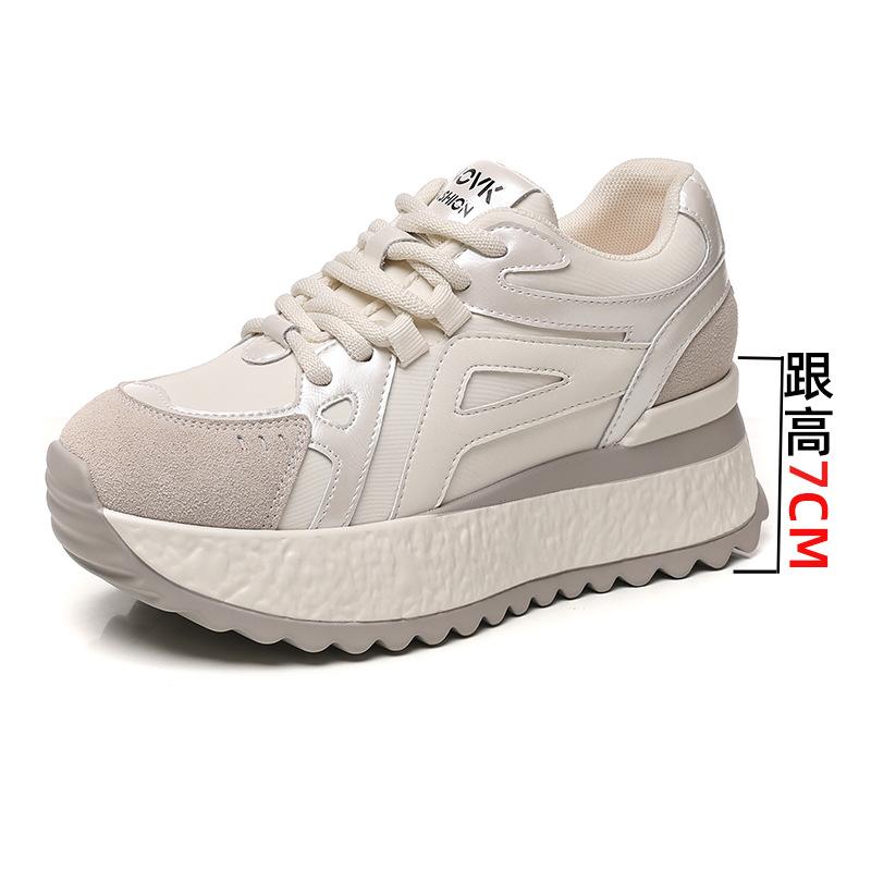 

8Cm platform sports shoes women s 2025 autumn and winter breathable inner height increase casual Forrest Gump white shoes student moral training shoes 34