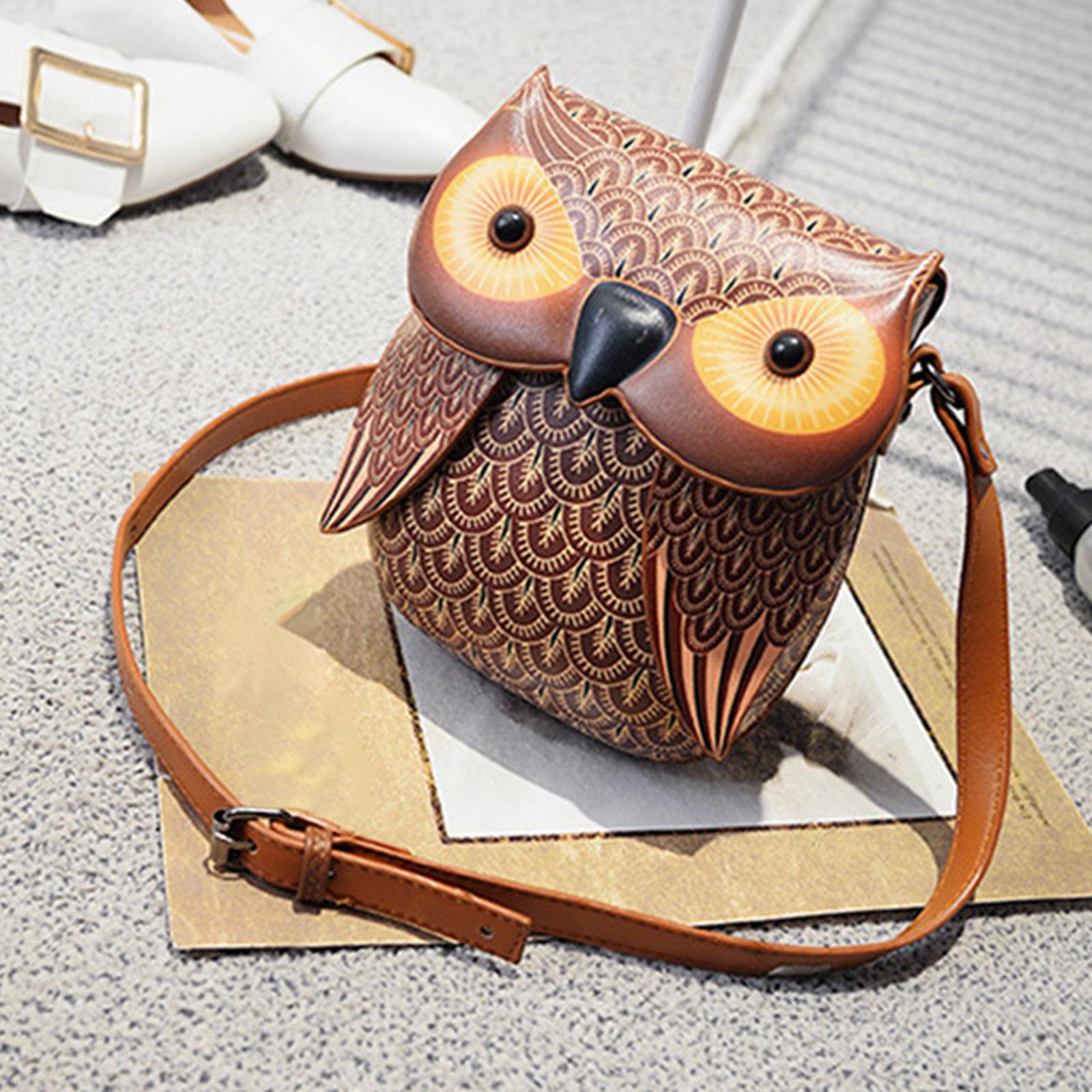 

Женская сумка через плечо с пряжкой в виде милой совы коричневый