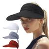Wide Brim Sun Visor Hat UV Protection High Ponytails Visor Cap Trendy Empty Top  for Women