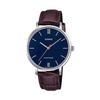 Casio Quartz Women's Watch LTP-VT01L-2B Navy Brown Leather Band Imported Model