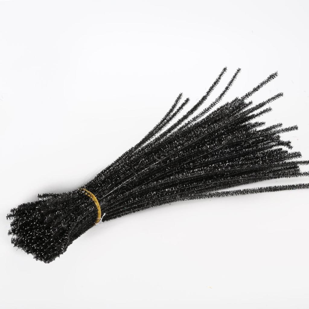 100Pcs Bright Silk Chenille Stem Twisted Rod Wool Root Fluffy Bar Iron Wire DIY Handcraft Twisting Decorations Pipe Cleaners Plush