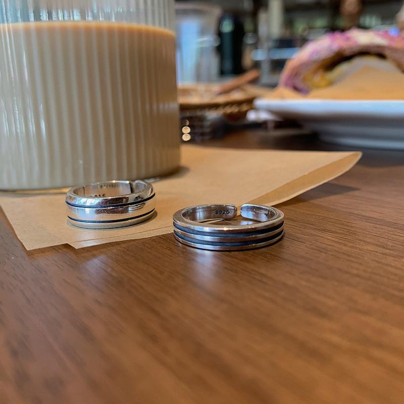 Stylish 925 Silver Open Ring With Artistic Lines And Retro Vibe Ideal For Wear Daily