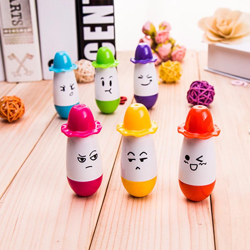

Lovely Smiling Face Gentleman Hat Telescopic Ballpoint Pens Pencils Writing Supplies Creative Gif random