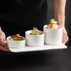 French High-End Western Food Molecular Cuisine Dim Sum Plate White High-Footed Artistic Conception Dish Tableware Cylindrical Plate Hotel Table