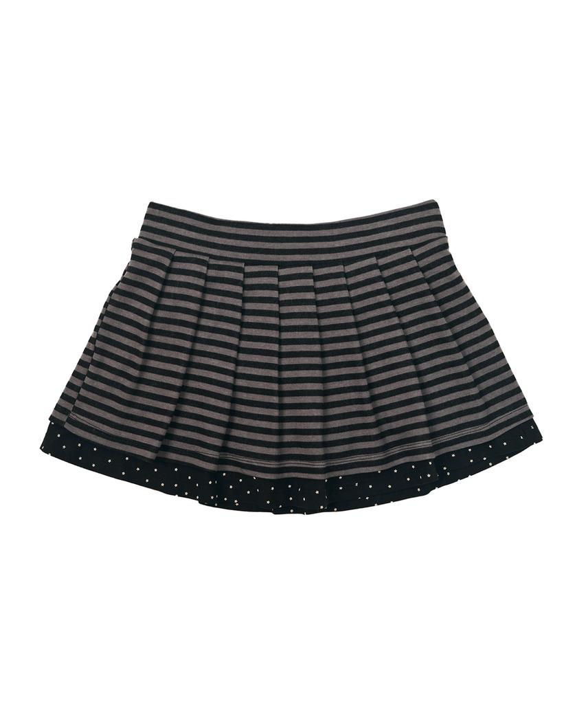 Mihebeu Striped Layered Skirt Pants