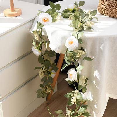 2m Artificial Flowers Rose Ivy Vine Wedding Decoration Real Touch Silk Flower String Home Hanging Garland Party Wedding Decor