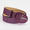 Bright Female Waist Belt Waist Chain Luxury Sweet Waist Belt Fashion Belts Full Sequins Adjustable Oval Buckle Belt