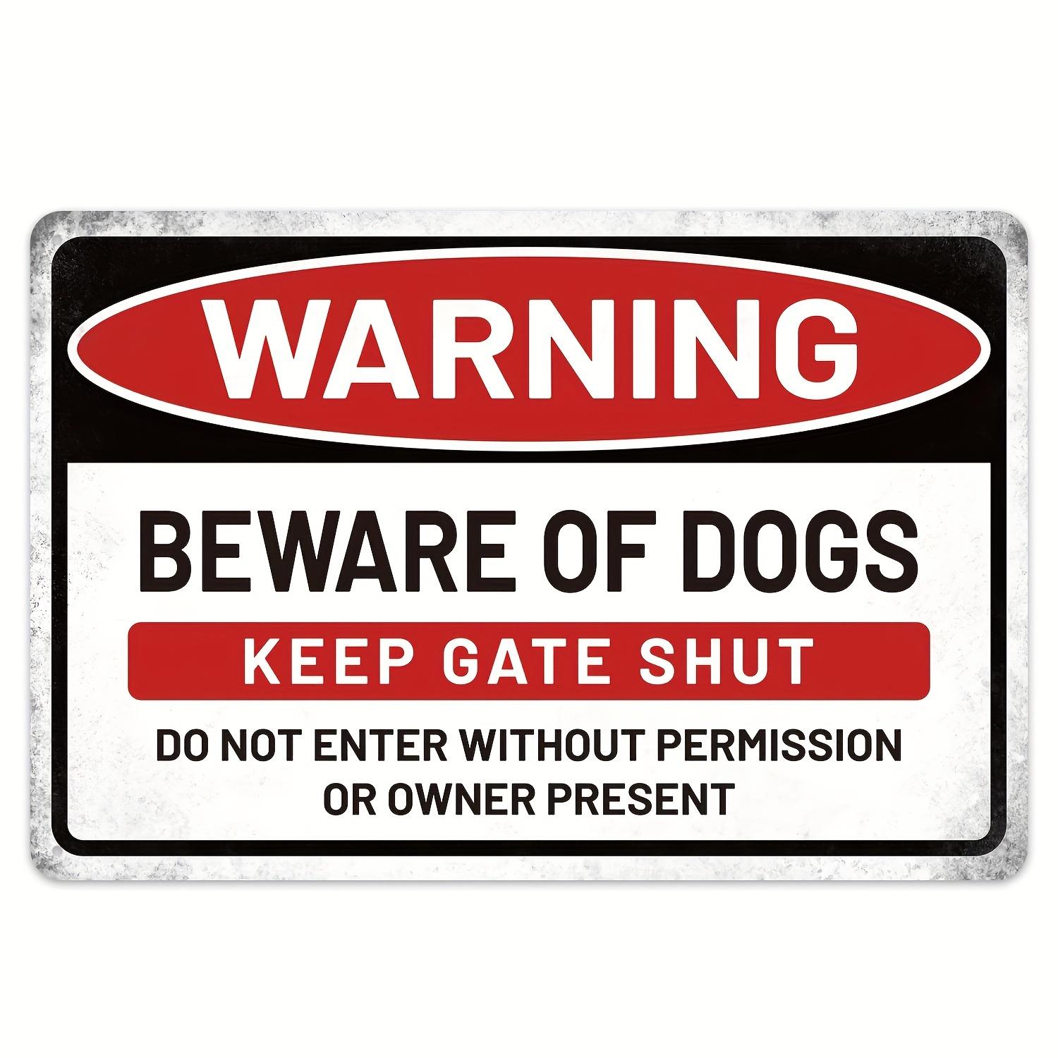 Винтажная металлическая предупреждающая табличка Винтажная Осторожно, собаки Металлическая предупреждающая табличка Рустик Железное настенное искусство Прочный для помещений и улицы Декор 20x30cm（7.8x11.8inch）