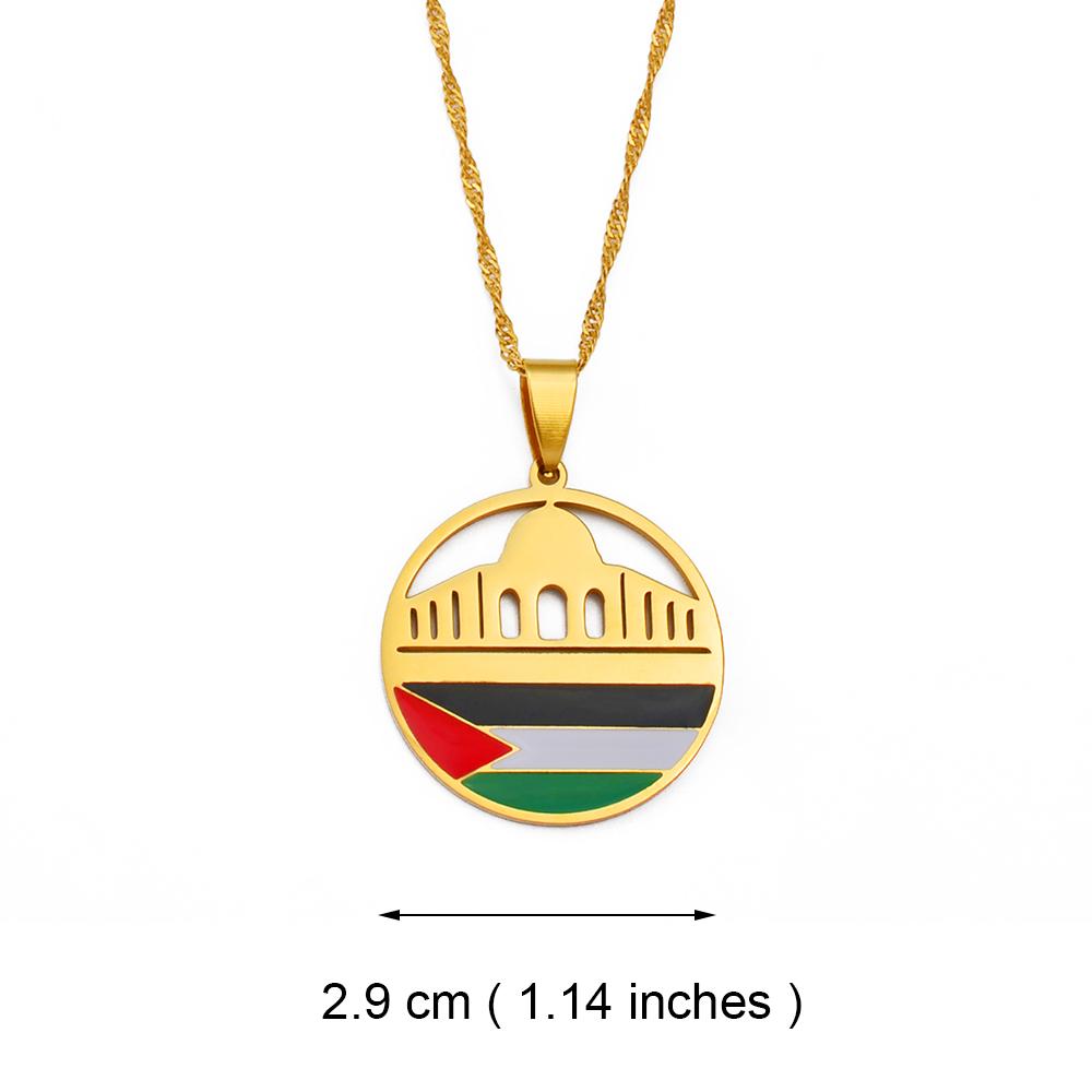 Anniyo Al-Aqsa Mosque and Palestine Pendant Necklaces Jewelry #255621