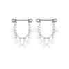 1 Stück Sexy Kette Brustwarzenring 14G Barbell Stern Schild Körperschmuck Damen Piercing