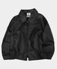 Placestudioman Vintage Washed Pigment Shoulderline Stitch Pocket Leather Jacket [Black]