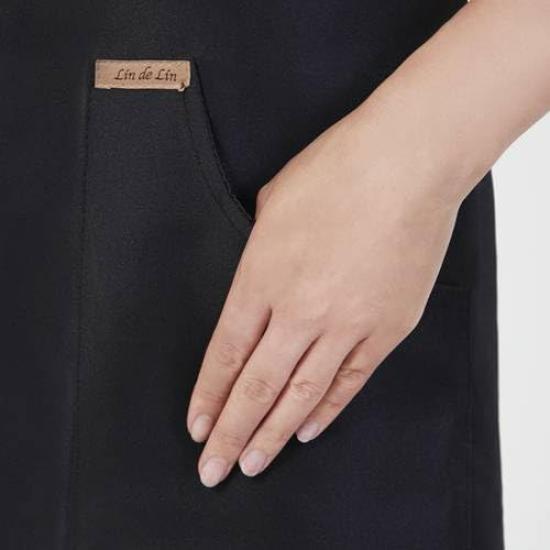 CML T100372 V-neck Apron, Black, 87cm,