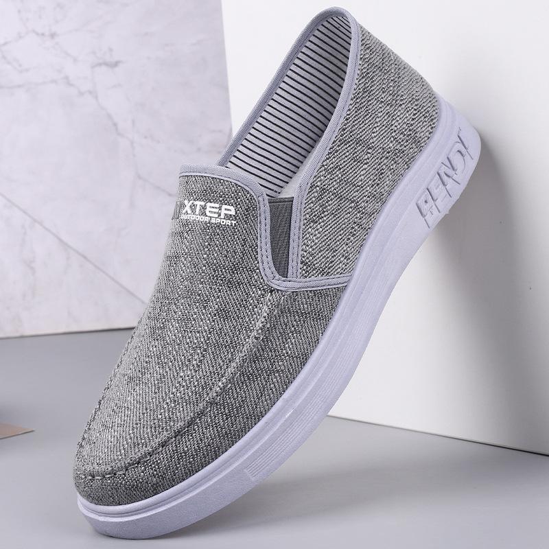 Students Middle-Aged And Elderly Casual Shoes Men'S Single Shoes Cloth Shoes Canvas One Pedal