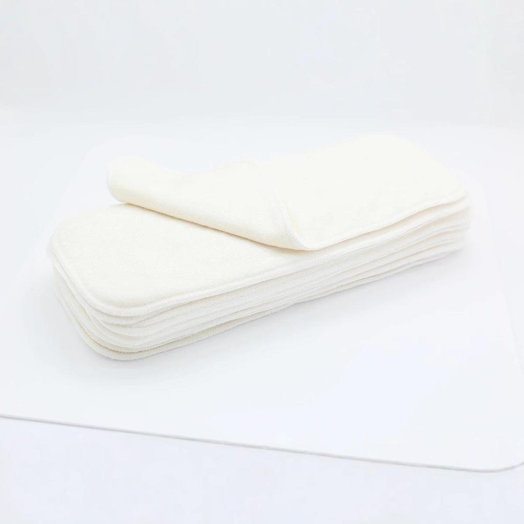 Washable Baby Bamboo Cotton Diaper - 2+2 Super Soft, Breathable, and Highly Absorbent Pads