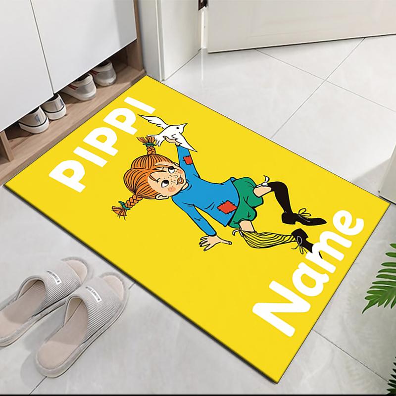 Custom Name Pippi Printed Carpet Rug For Office Chair Living Room Bedroom Kitchen Room Decor Gifts