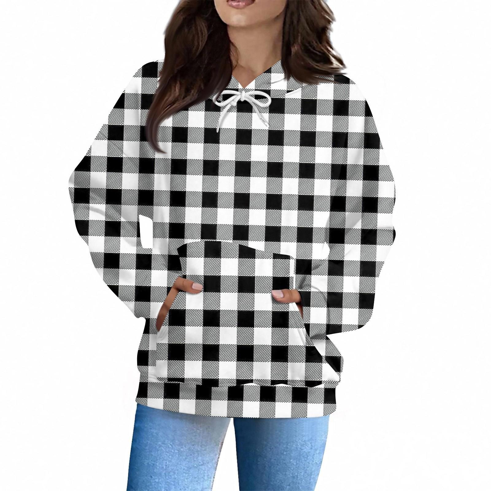 

Женская Мода Повседневная Толстовка Длинный Рукав Принт Топ M