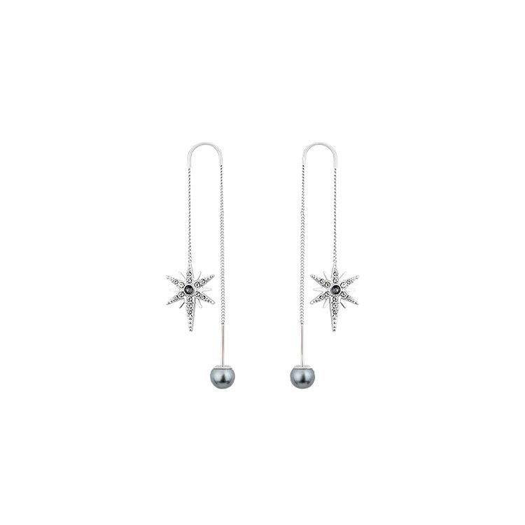 Swarovski Snowflake White Gold Plated Earrings Women earrings Silver 5230603 Box (Random Color)