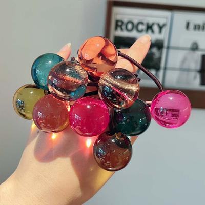5pcs Candy Color Ball Hair Ring, High Elasticity, Strong Durability, No Head Injury, Ball Head, Ponytail, Braided Head Rope ...