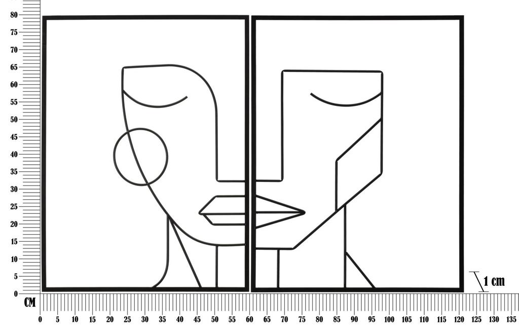 Iron Wall Panel Tribal Simply Set 2Pcs Cm 60X1X80