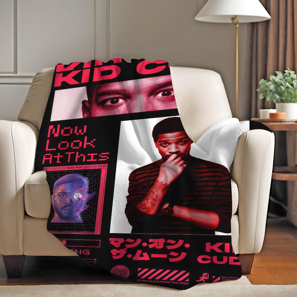 American Rapper Kid Cudi Blanket For Sofa Office Bed Plane Travel Sleep Read Relax Camping Soft And Warm