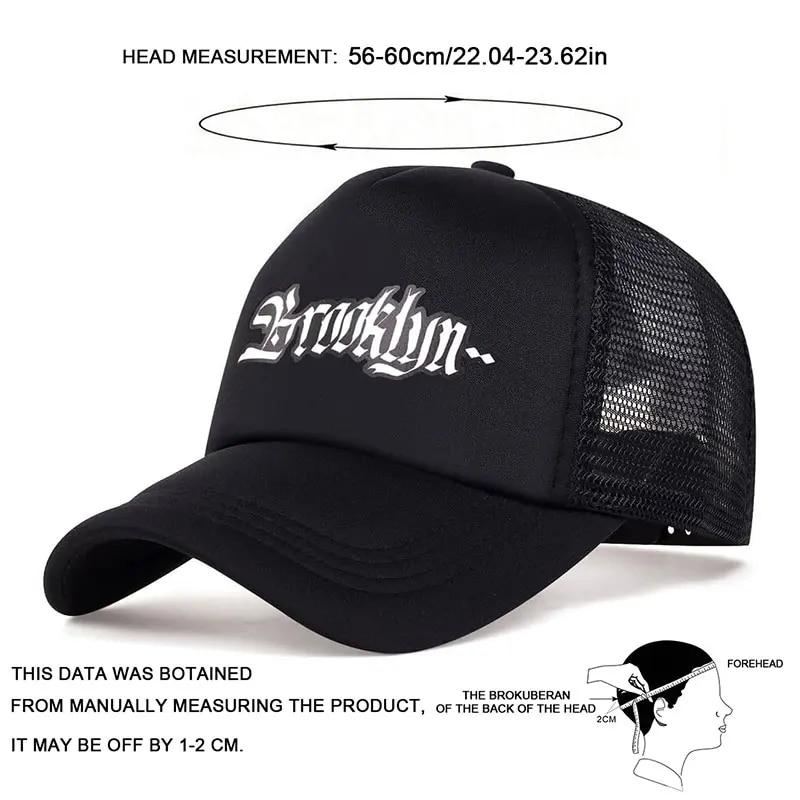 Women Brooklyn Letter Print With Printed Pattern Baseball Net Caps Spring Summer Outdoor Use Adjustable Casual Hats Sunscreen Hat For Men And