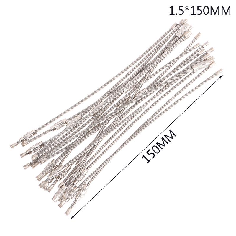 

20 шт. Брелок из троса из нержавеющей стали, брелок-карабин на тросе 1.5*150MM