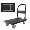 Foldable Four-Wheel Steering Hand Truck: Compact Trolley for Moving and Shipping Goods