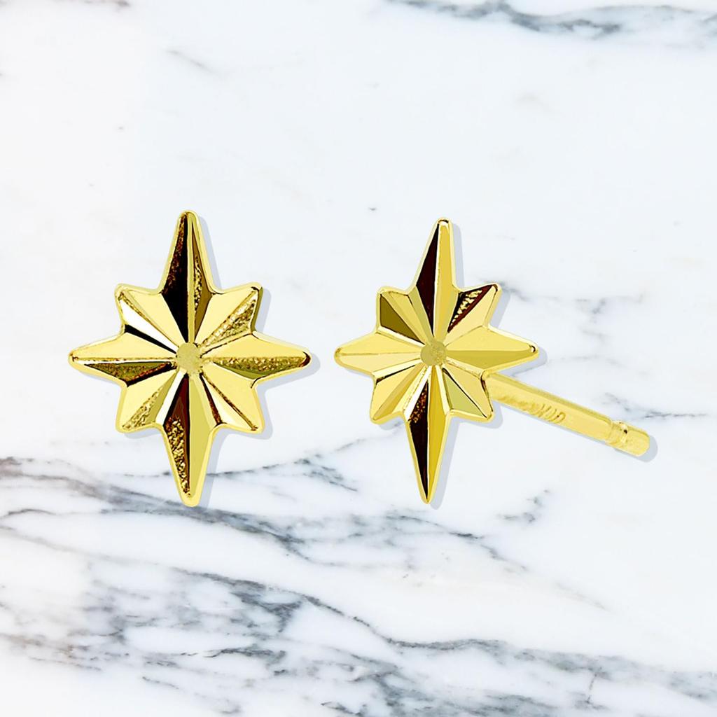 K10 Stud Star 10k Gold [Sears] Women's Earrings, Design, se105-0016-yg