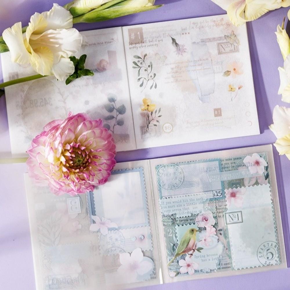 20 Stück/Buch Licht Retro Schneiden Scrapbook Hintergrund Aufkleber Dekorative Aufkleber Scrapbooking