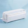 Double Layer Transparent Pencil Case Large Capacity Exam Supplies Organizer Mesh Pen Bag  Students