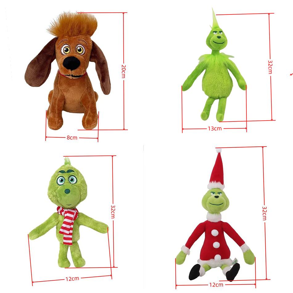 Anime-Grinched-Plüschtier, Cartoon-Stil, Kawaii, Kindergeschenk, Weihnachtsdekoration, weiche Stoffpuppe für Kinder, Weihnachtsgeschenk