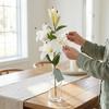 5 Head Artificial Flower Branch Real Touch Plastic Simulation Lilium Brownii Flower Elegant Handmade Fake Flowers Wedding Decor