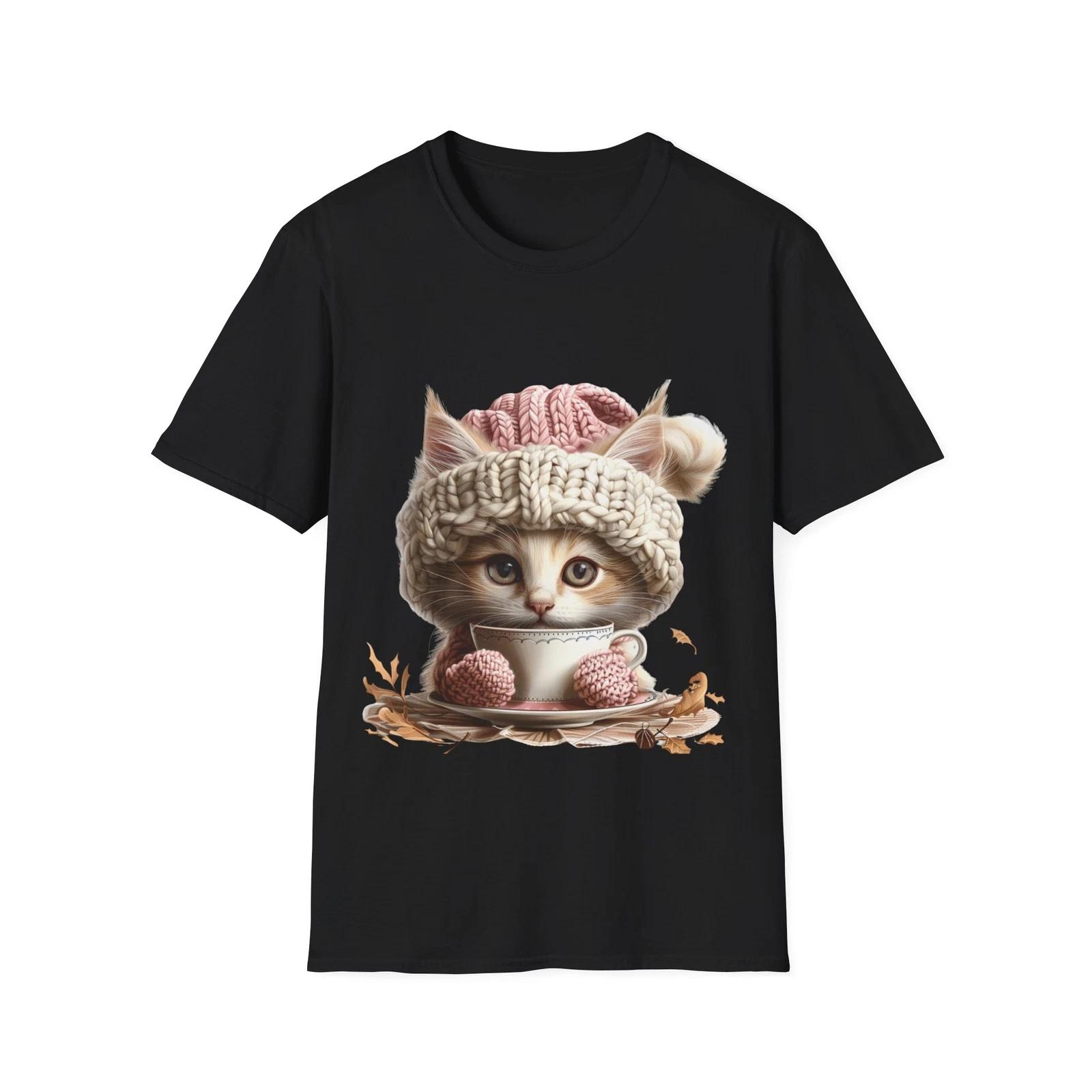 Cute autumn Fall Kitten T-Shirt is perfect for adding a touch of fun and flair L