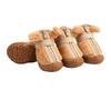 4 PCS/SET Plush Lined Dog Cotton Shoes Thickened Anti-Slip Dog Shoes Winter Dog Snow Boots  Walking