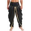 Mens Satin Dhoti Pants Casual Elastic Waistband Draped Baggy Trousers Vacation Theme Party Ethnic Wear
