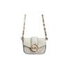 Carmen bolsa de couro para fones de ouvido com corrente flip para presbiopia bolsa de ombro transversal feminina branco baunilha