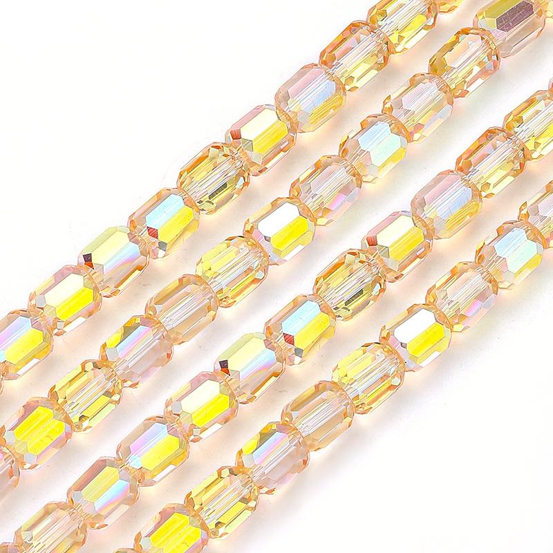 8mm Glass Column Beads Crystal Barrel Faceted Loose Spacer Craft Beads for Bracelet Necklace Earring Wind Chime Jewelry Making