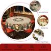 1 Piece Christmas Round and Rectangular Tablecloth, Various Sizes, Retro Santa Claus and Christmas Tree Print Design Pattern Tablecloth, Christmas Gar