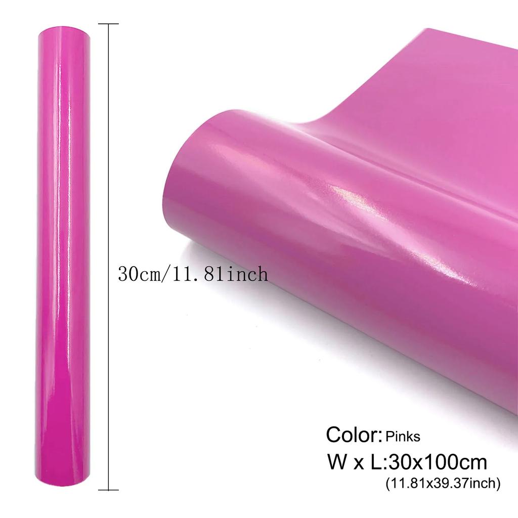 1-5roll Glossy Adhesive Vinyl Craft Cut Film for Outdoor Decor Sticker Cutter Car Wall Lettering Film DIY 30cm X 100cm