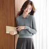 Srcr Women's 42-Count Ultra-Fine Wool Lapel Cable Knit Sweater