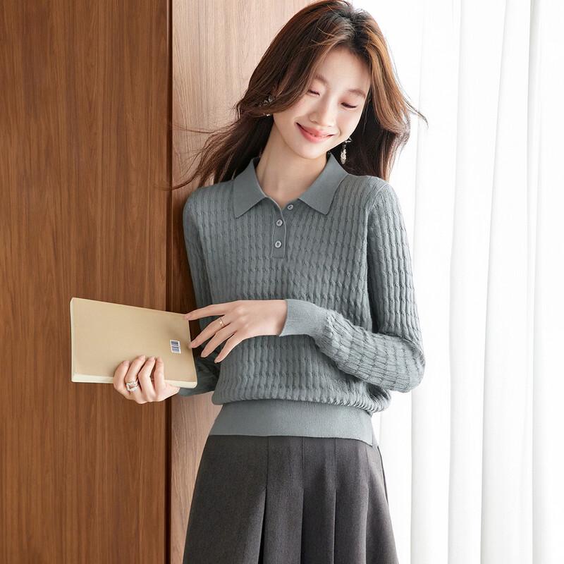 Srcr Women's 42-Count Ultra-Fine Wool Lapel Cable Knit Sweater