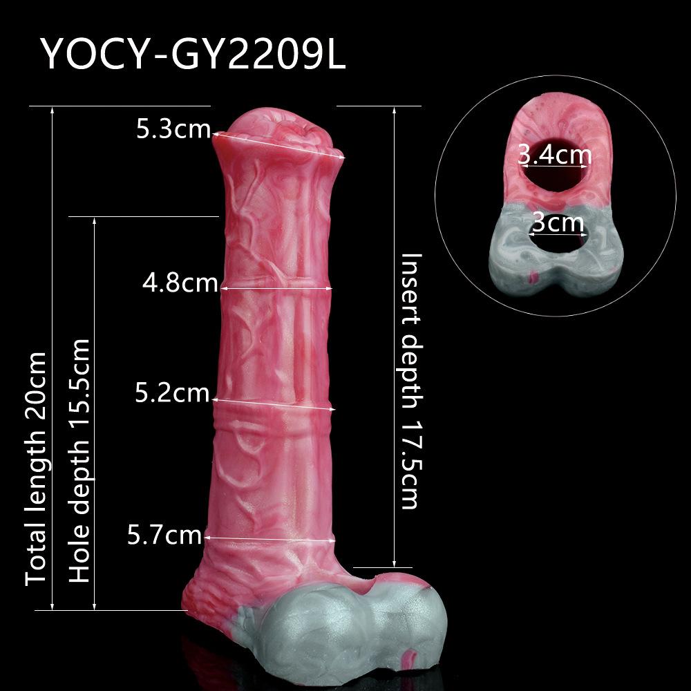 Horse Penis Sheath Mix Color Cock Enlargement Soft Liquid Silicone Wearable Animal Dildo Adult Game Sex Toys For Couples