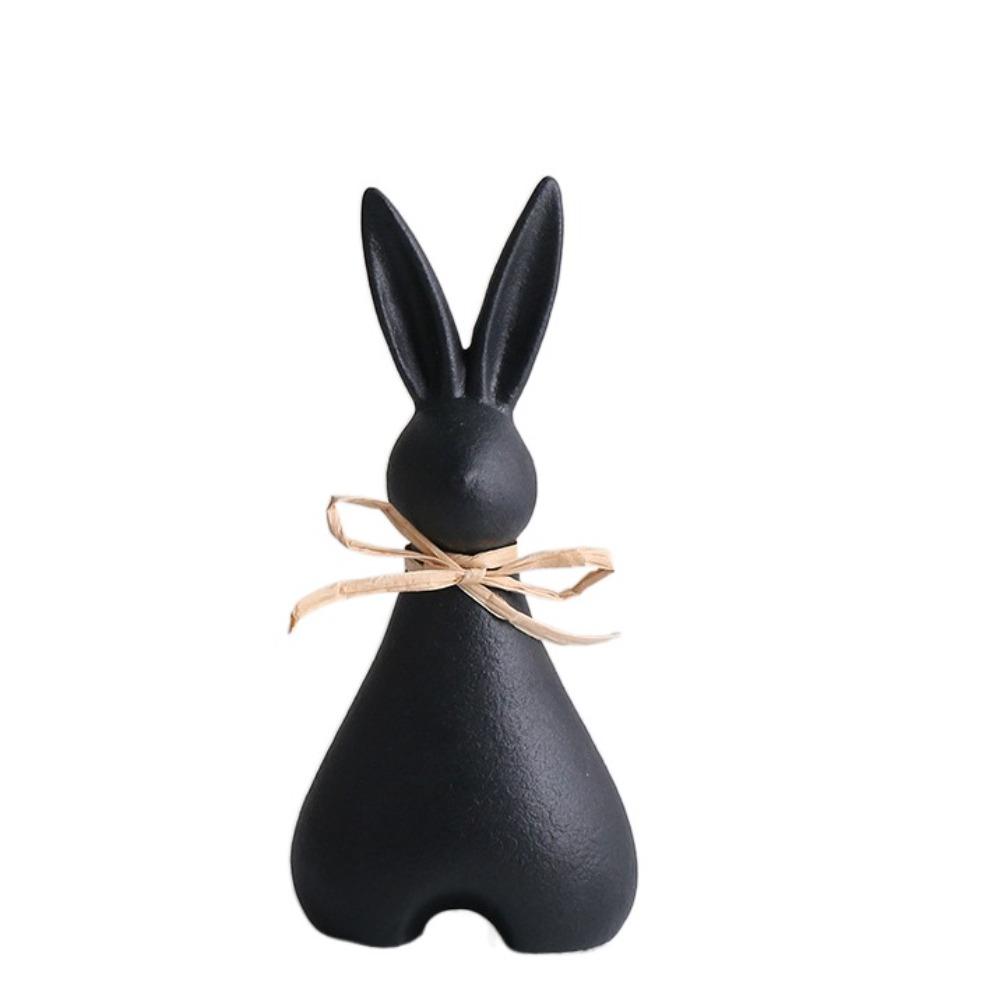 Ceramic Rabbit Book Stand Display Handicraft Bunny Statue Rabbit Figurine  Living Room