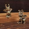 Vintage Metal Dragon Figurine Fantasy Desktop Ornament Mini Statue Antique Garden Bonsai Decoration Home Decor Collectible Gifts