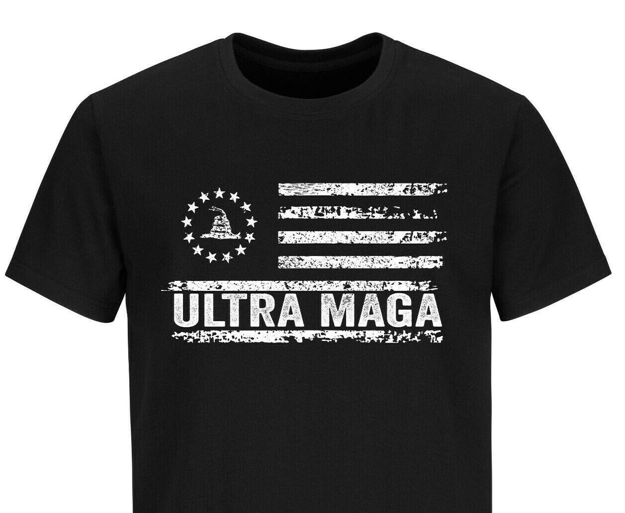 Ultra MAGA Joe Biden Funny Trump T-Shirt Mens Womens Tees Top Political Shirts Trump 2024 USA Flag L