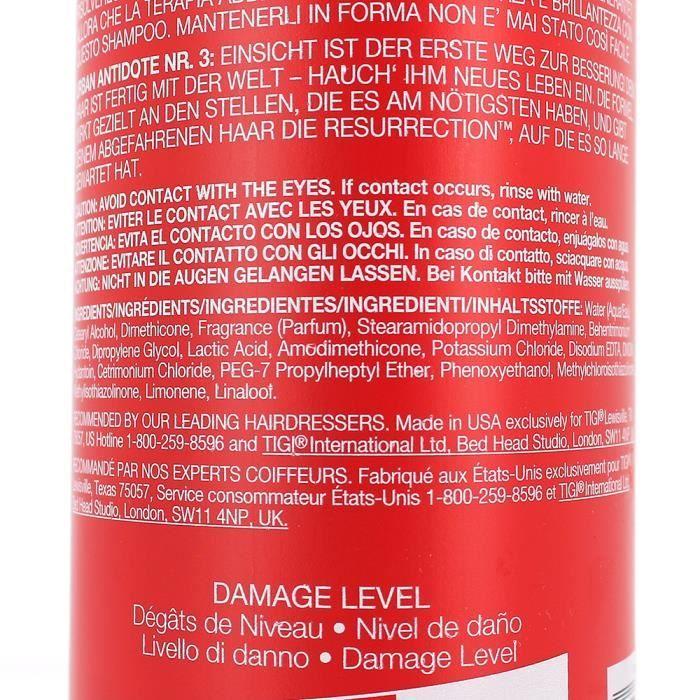 TIGI Bed Head, Resurrection, Conditionner Resurrection 750ml, Soin cheveux secs, Après-shampoing Post-coloration, Thermoprotecteur